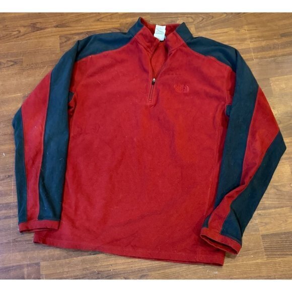 The North Face Fleece Men Medium Pull Over Sweater Quarter Zip SoftJacket Adult‎ - Picture 1 of 7